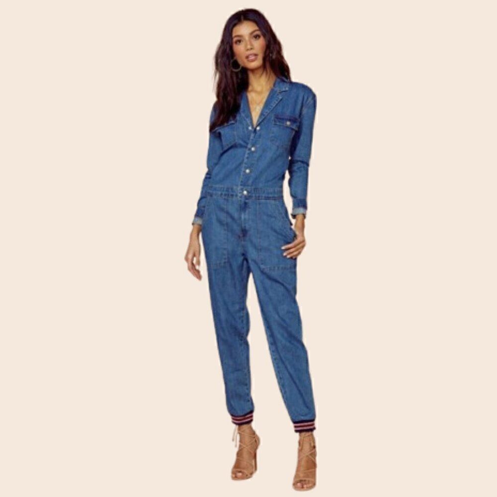 Neon Blonde Wayland Denim Boiler Suit Jumpsuit Size Small